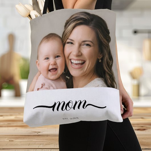 Moeder Opgericht Witte Foto Aangepast Jaar  Tote Bag