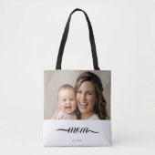 Moeder Opgericht Witte Foto Aangepast Jaar  Tote Bag (Voorkant)