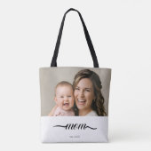 Moeder Opgericht Witte Foto Aangepast Jaar  Tote Bag (Achterkant)