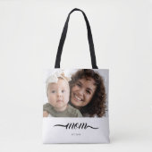 Moeder Opgericht Witte Foto Aangepaste Jaar Elegan Tote Bag (Voorkant)
