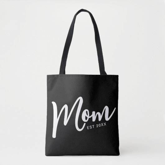 Moeder Opgericht Witte Schrift Tote Bag (Voorkant)