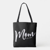Moeder Opgericht Witte Schrift Tote Bag (Achterkant)