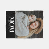 Moeder Opgericht Witte Typografie Foto Cadeau Fleece Deken (Voorkant (Horizontaal))