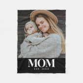 Moeder Opgericht Witte Typografie Foto Cadeau Fleece Deken (Voorkant)