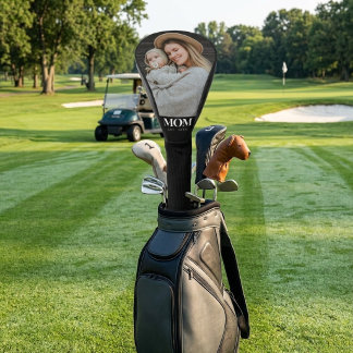 Moeder Opgericht Witte Typografie Foto Cadeau Golfheadcover