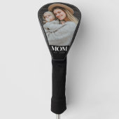Moeder Opgericht Witte Typografie Foto Cadeau Golfheadcover (Voorkant)