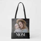 Moeder Opgericht Witte Typografie Foto Cadeau Tote Bag (Voorkant)