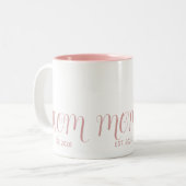 Moeder Opgericht Zoete Roze Script Nieuwe Moeder C Tweekleurige Koffiemok (Voorkant links)