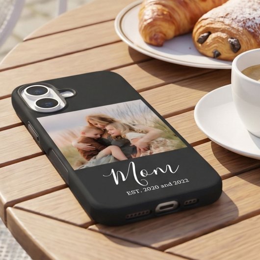 Moeder Opgericht Zwart Elegant Foto Schrift Case-Mate iPhone Case