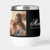 Moeder Opgericht Zwart Elegant Script Foto (Achterkant)