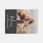 Moeder Opgericht Zwart Modern Schrift Foto Fleece Deken (Voorkant (Horizontaal))