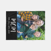 Moeder Opgericht Zwart Modern Vet Script Foto Fleece Deken (Voorkant (Horizontaal))