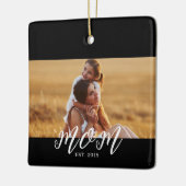Moeder Opgericht Zwart Wit Script Foto Keramisch Ornament (Links)