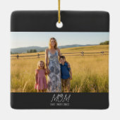 Moeder Opgericht Zwart Wit Script Foto Keramisch Ornament (Achterkant)