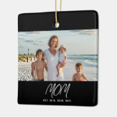 Moeder Opgericht Zwart Wit Script Foto Keramisch Ornament (Links)