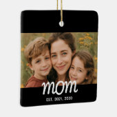 Moeder Opgericht Zwart Wit Script Foto Keramisch Ornament (Rechts)