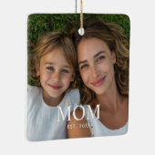 Moeder Opgericht Zwart Wit Script Foto Keramisch Ornament (Rechts)