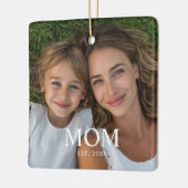 Moeder Opgericht Zwart Wit Script Foto Keramisch Ornament (Links)