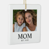 Moeder Opgericht Zwart Wit Script Foto Keramisch Ornament (Rechts)