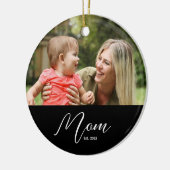 Moeder Opgericht Zwart Wit Script Foto Keramisch Ornament (Links)
