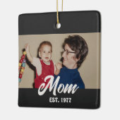 Moeder Opgericht Zwart Wit Script Foto Keramisch Ornament (Links)