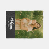Moeder Opgericht Zwarte Moderne Script Foto Fleece Deken (Voorkant (Horizontaal))