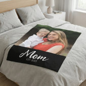 Moeder Opgericht Zwarte Moderne Script Foto Fleece Deken