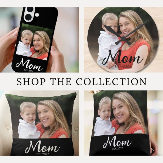 Moeder Opgericht Zwarte Moderne Script Foto Fleece Deken