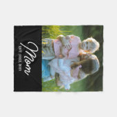 Moeder Opgericht Zwarte Moderne Script Foto Fleece Deken (Voorkant (Horizontaal))