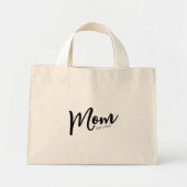 Moeder Opgericht Zwarte Schrift Mini Tote Bag (Voorkant)