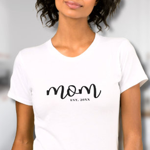 Moeder Opgericht Zwarte Schrift Moederdag T-shirt