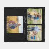 Moeder Opgericht Zwarte Script 3 Foto Fleece Deken (Voorkant (Horizontaal))