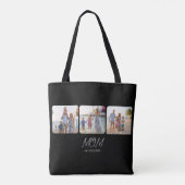 Moeder Opgericht Zwarte Script 3 Foto Tote Tas (Achterkant)