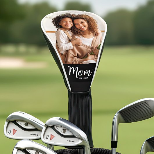 Moeder Opgerichte datum Modern Schrift Foto Stijlv Golfheadcover