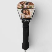Moeder Opgerichte Datum Vet Schrift Modern 3 Foto Golfheadcover (Voorkant)
