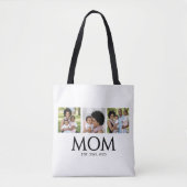 Moeder Opgerichte Dops Wit 3 Foto Boodschappentas Tote Bag (Voorkant)