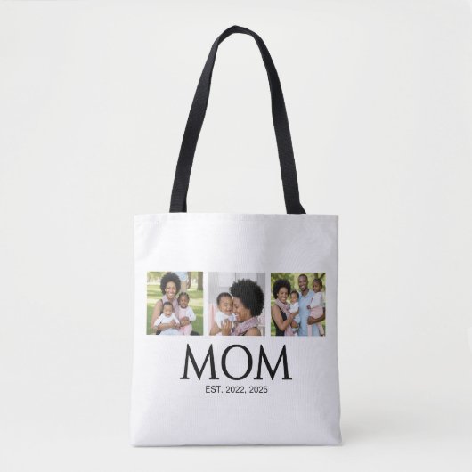 Moeder Opgerichte Dops Wit 3 Foto Boodschappentas Tote Bag (Voorkant)