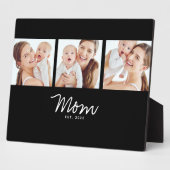 Moeder Opgerichte Elegante Schrift Zwarte 3 Foto Fotoplaat (Zijkant)