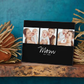 Moeder Opgerichte Elegante Schrift Zwarte 3 Foto Fotoplaat (Zijkant)