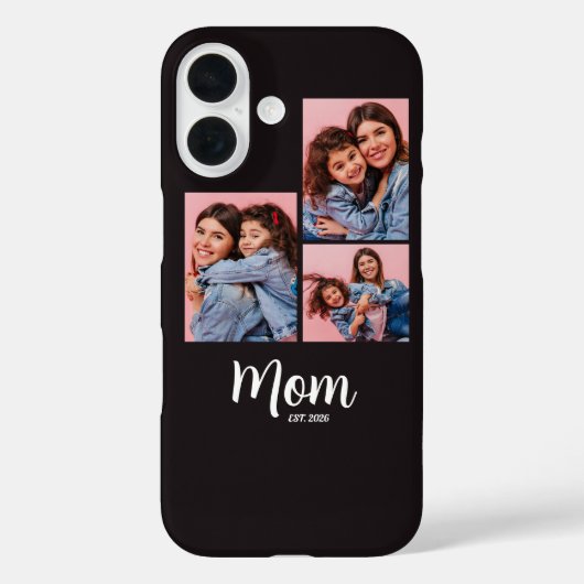 Moeder Opgerichte Schrift Zwart 3 Foto Case-Mate iPhone Case (Achterkant)