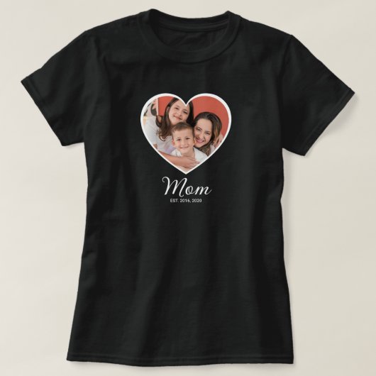 Moeder Opgerichte Script Foto T-Shirt (Design voorkant)
