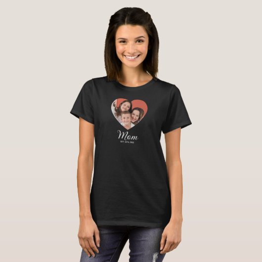 Moeder Opgerichte Script Foto T-Shirt (Voorkant volledig)