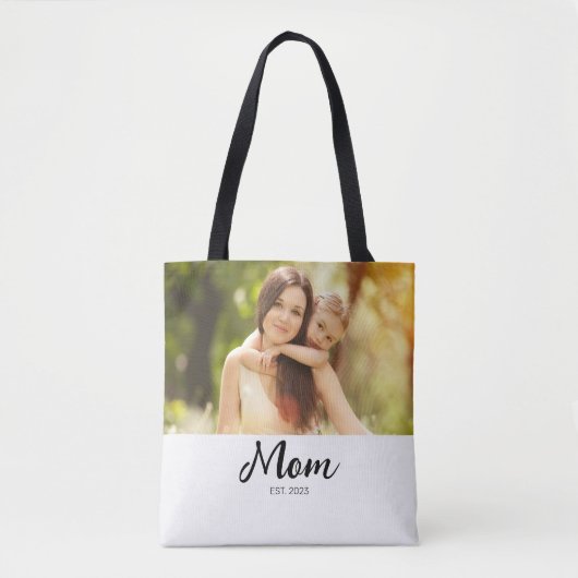 Moeder Opgerichte Script Foto Tote Bag (Voorkant)