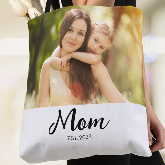Moeder Opgerichte Script Foto Tote Bag