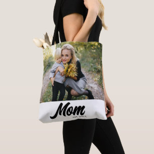 Moeder Opgerichte Script Witte Foto Tote Bag