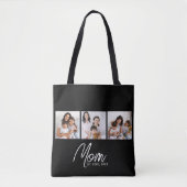 Moeder Opgerichte Script Zwart 3 Foto Tote Tas (Voorkant)