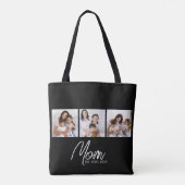 Moeder Opgerichte Script Zwart 3 Foto Tote Tas (Achterkant)