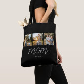 Moeder Opgerichte Script Zwart 3 Foto Tote Tas (Dichtbij)
