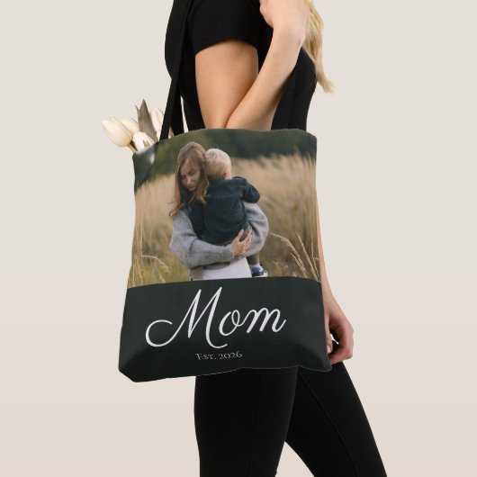 Moeder Opgerichte Script Zwart Foto Tote Bag (Dichtbij)