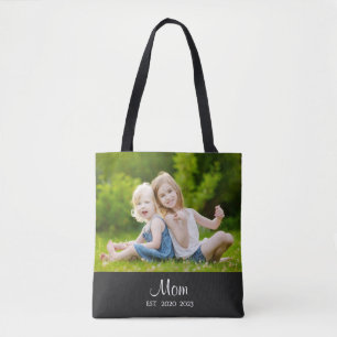Moeder Opgerichte Script Zwart Foto Tote Bag